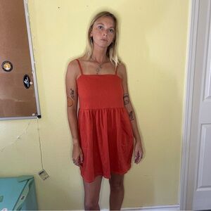 Richer Poorer Orange Ruffled Smocked Sundress